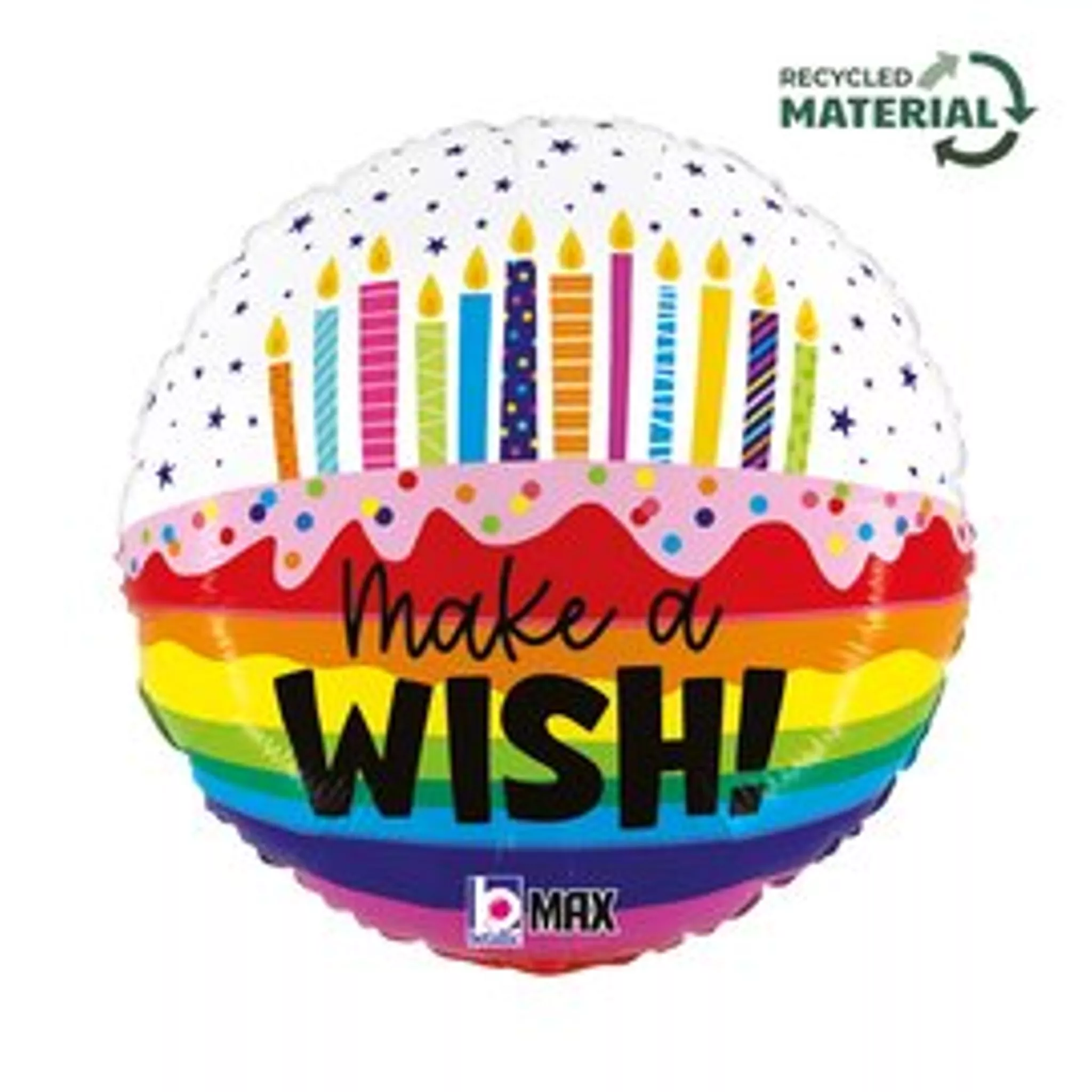 Grabo Foil Balloon Rainbow Birthday Wishes 18"
