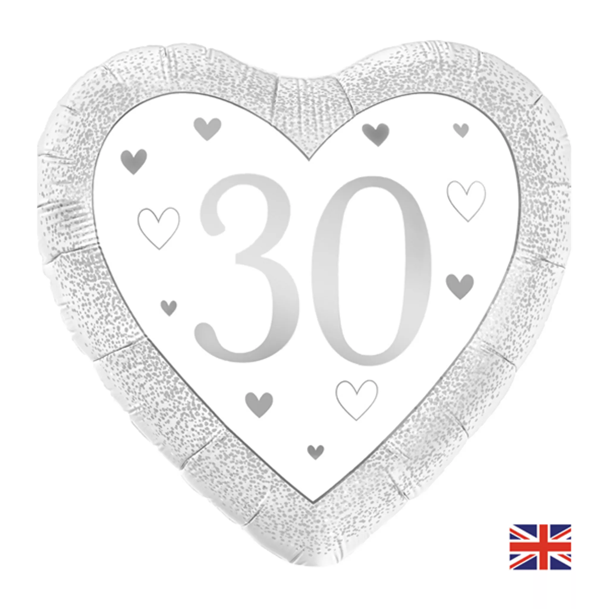 Oaktree Outrree Happy 30th Anniversary 18" Heart Foil Balloon