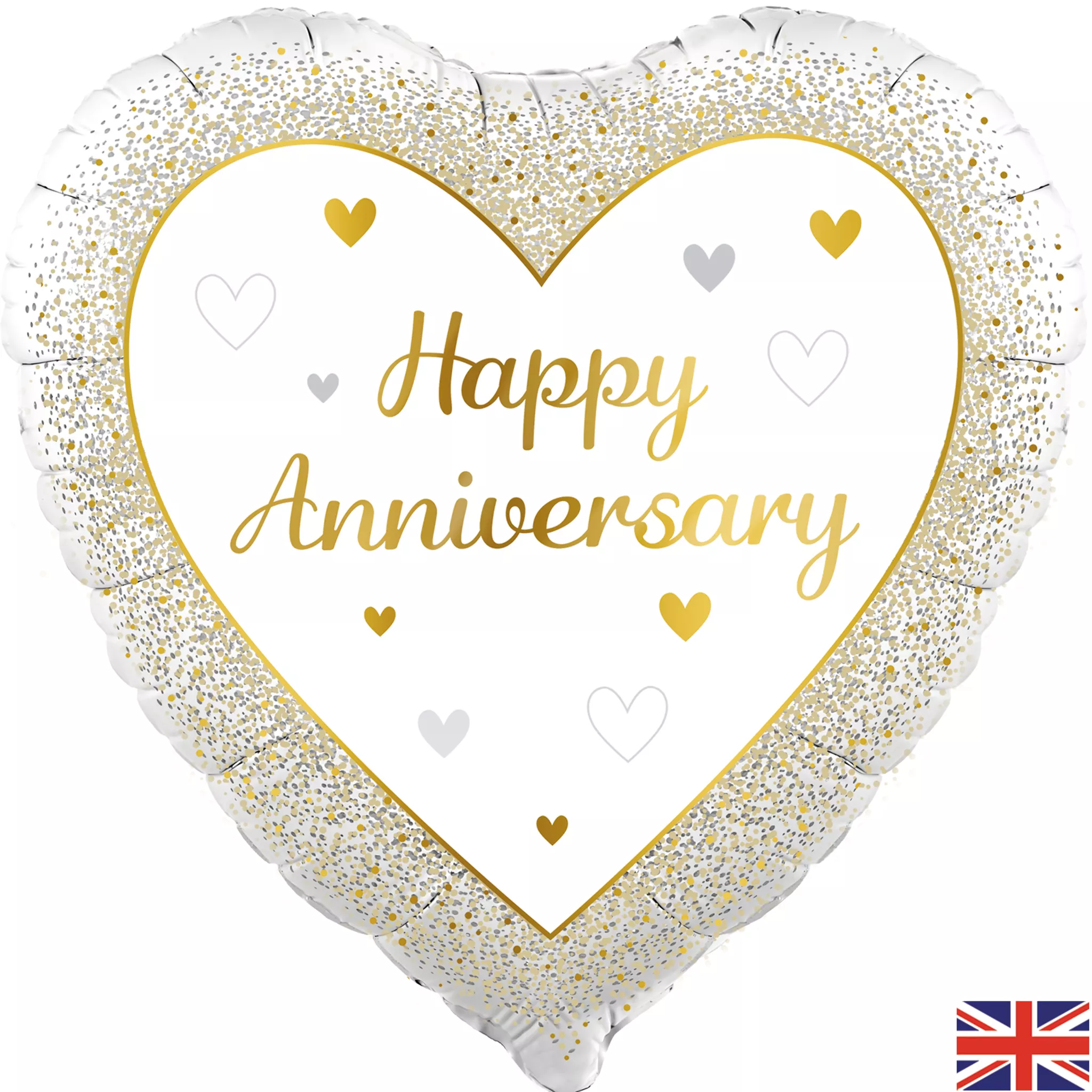 Oaktree Happy Anniversary Gold 18" Heart Foil Balloon