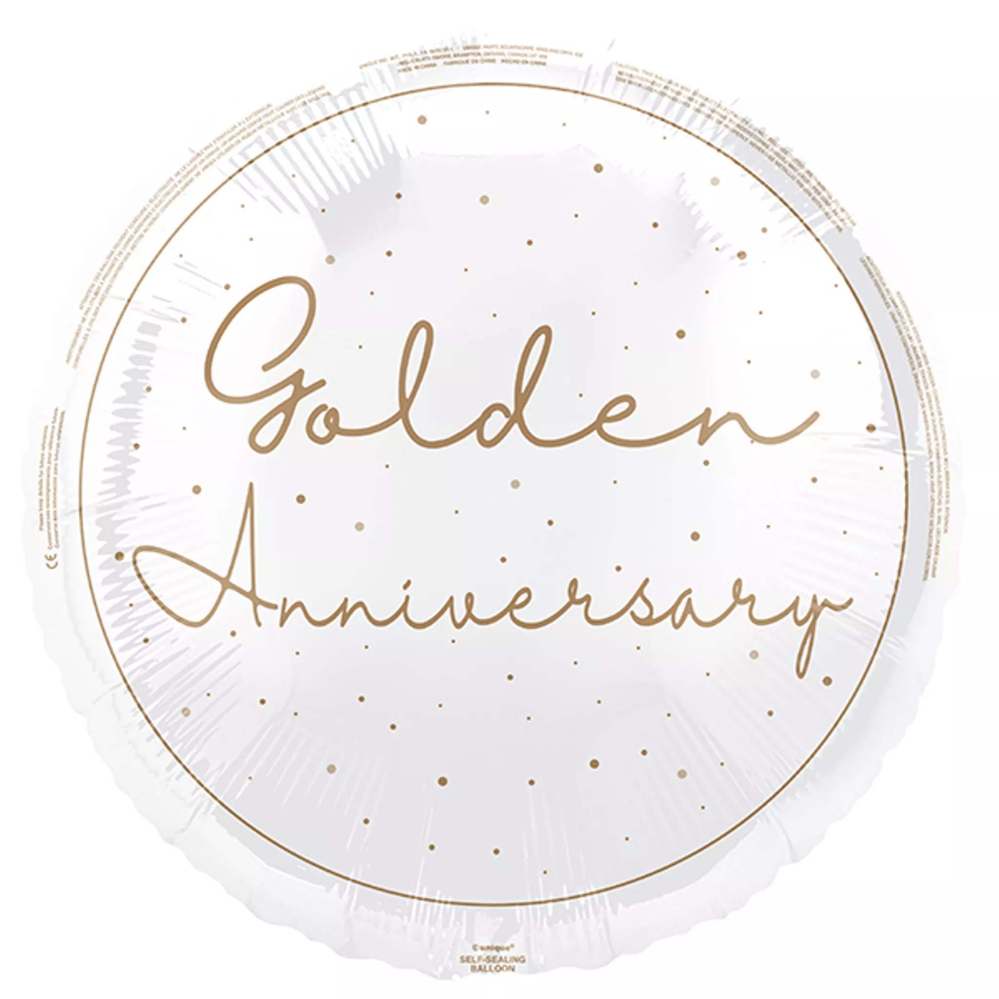 Unique Party Golden Anniversary Round 18" Foil Balloon