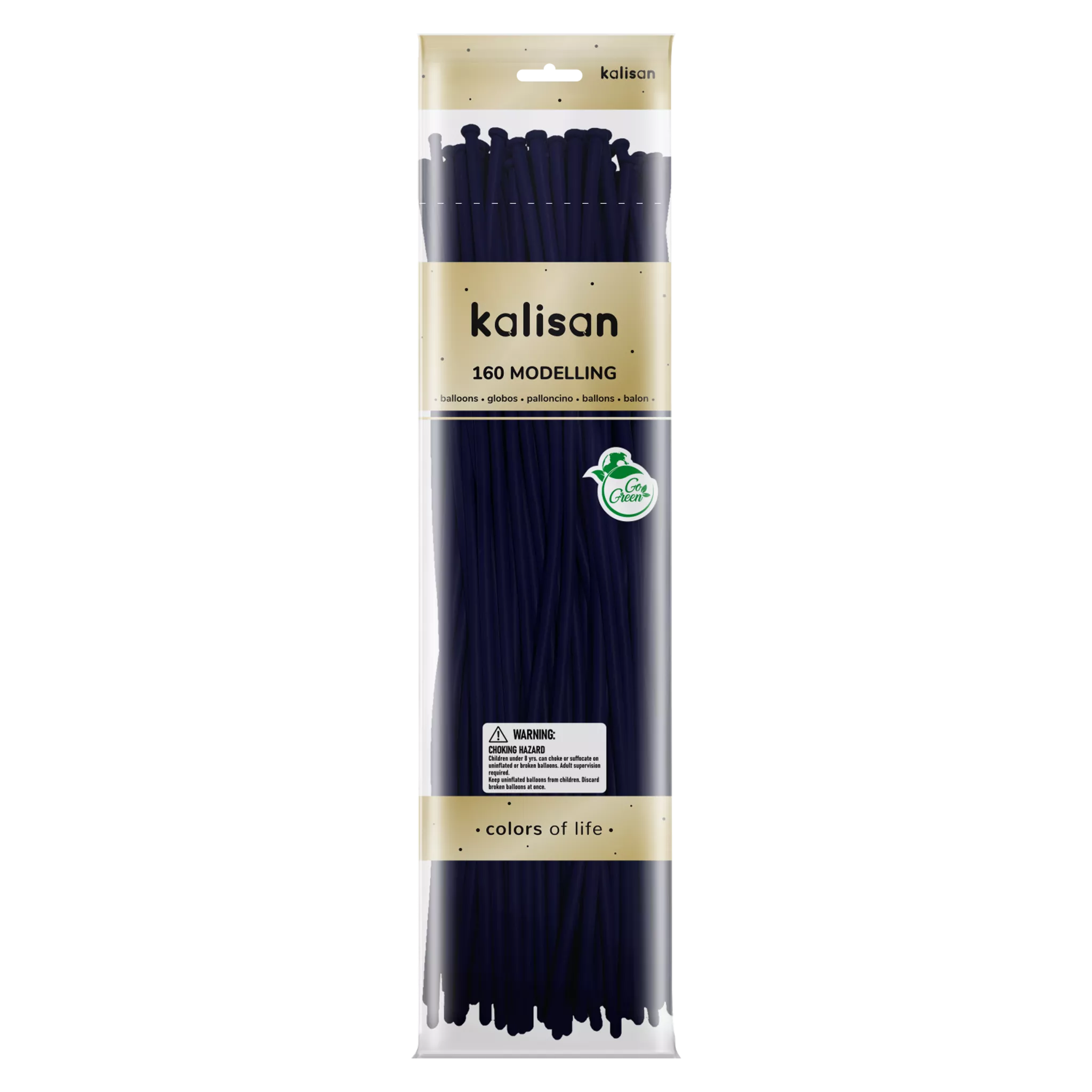 Kalisan 160M Nozzle Up Standard Navy Latex Balloons 50pk