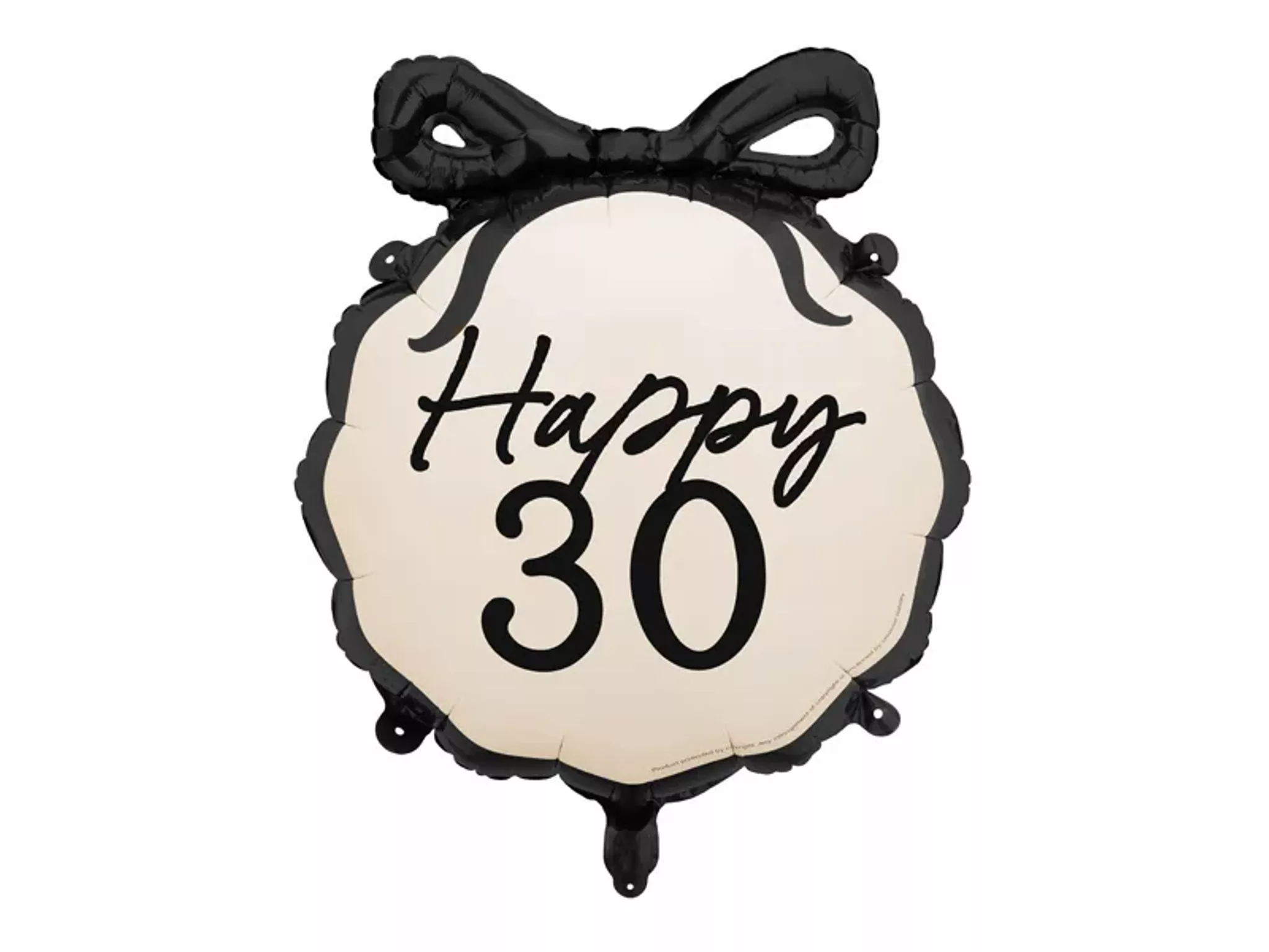 PartyDeco Black & Cream Happy 30th Birthday 18" Foil Balloon