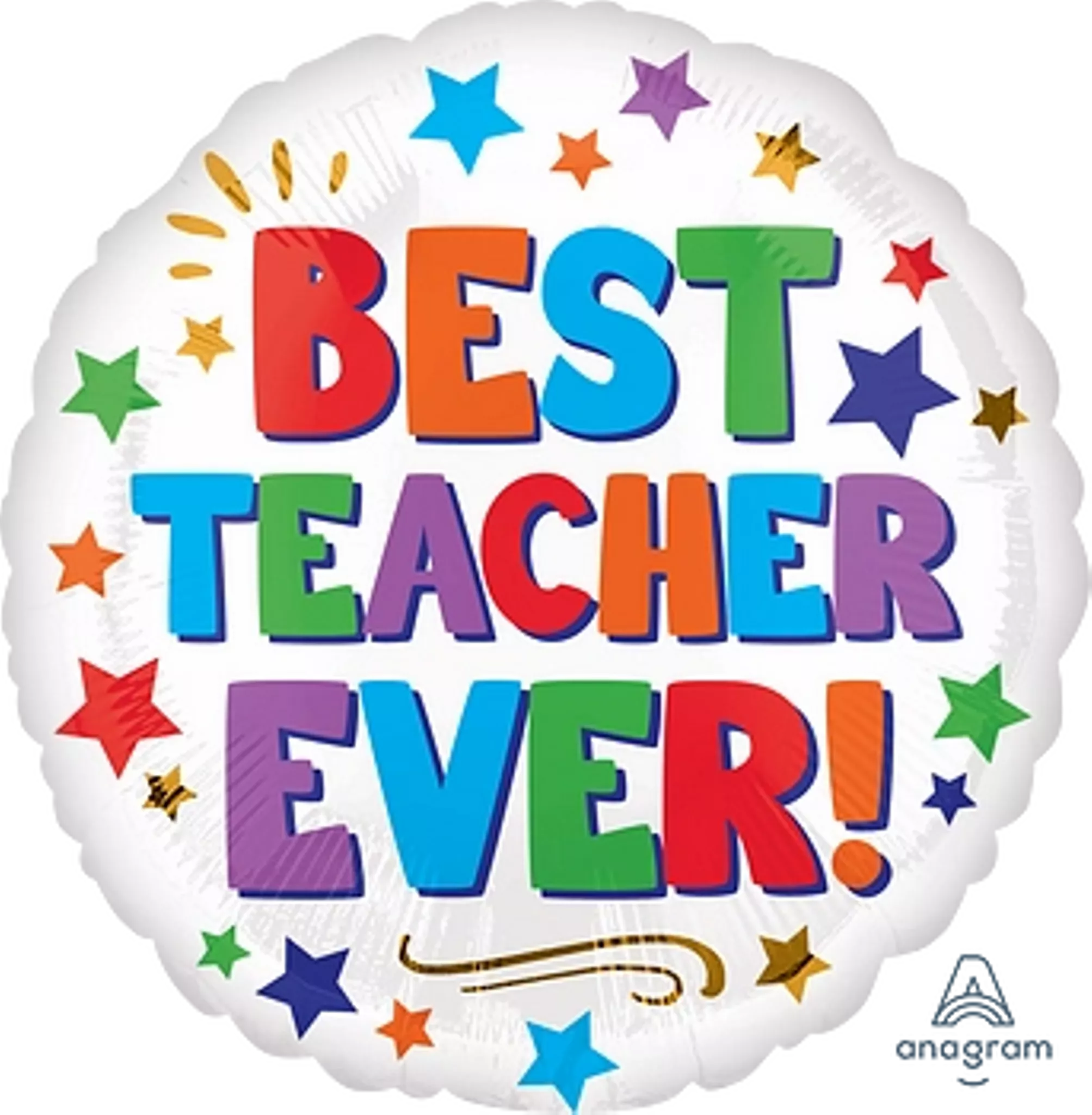 Anagram Foil Balloon Best Teacher Ever 18"