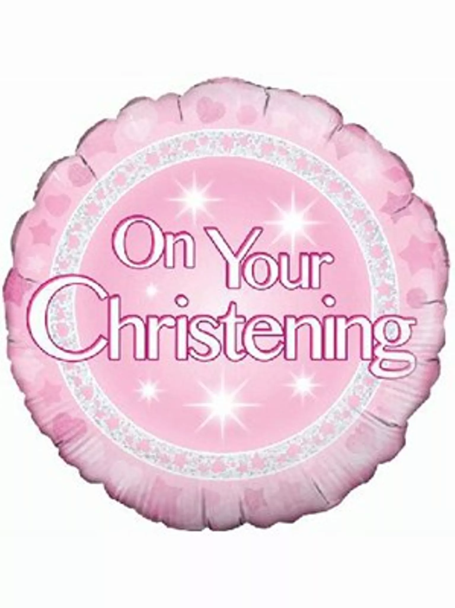 Oaktree Pink Holographic On Your Christening 18" Foil Balloon