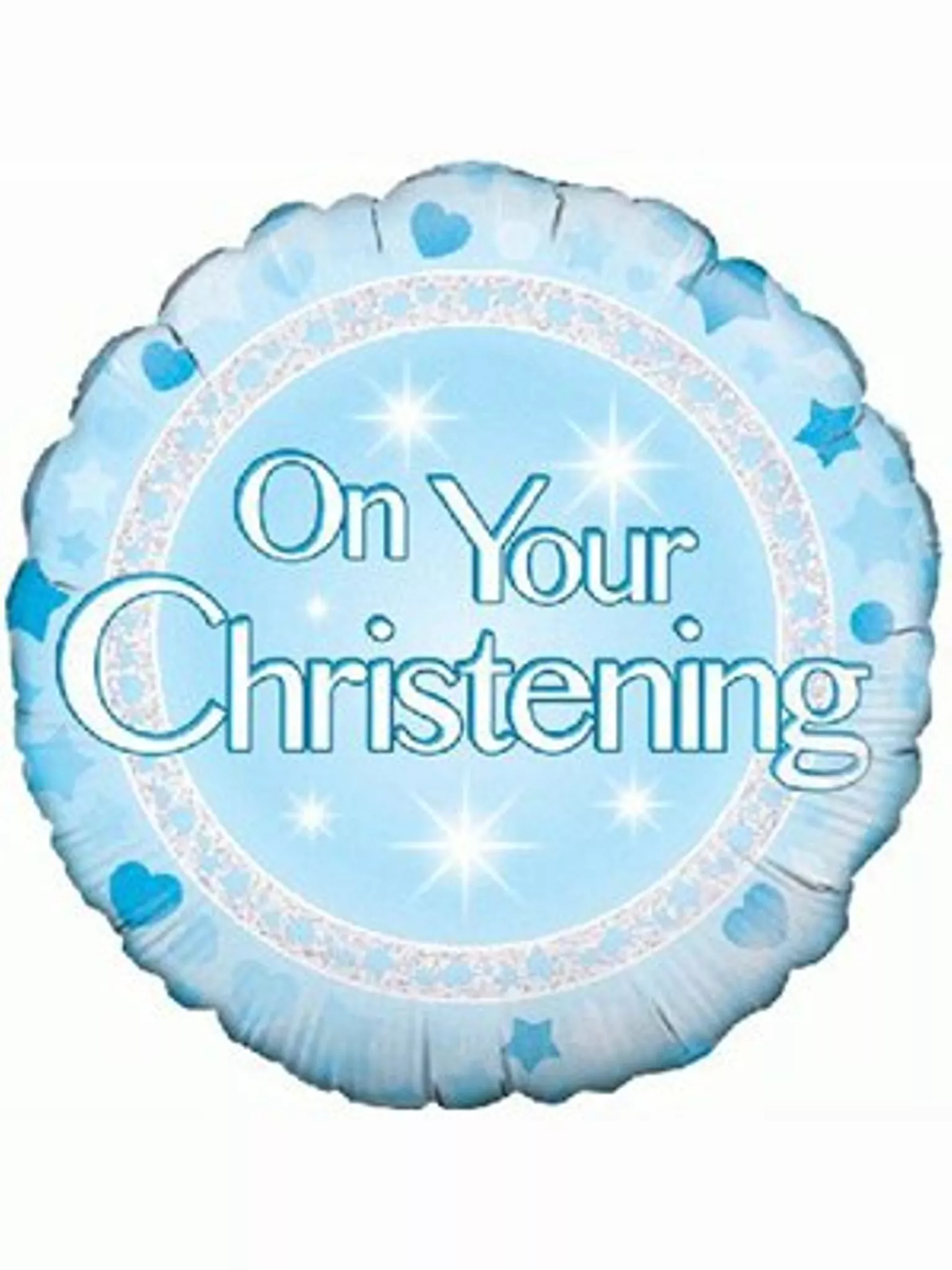 Oaktree Blue Holographic On Your Christening 18" Foil Balloon