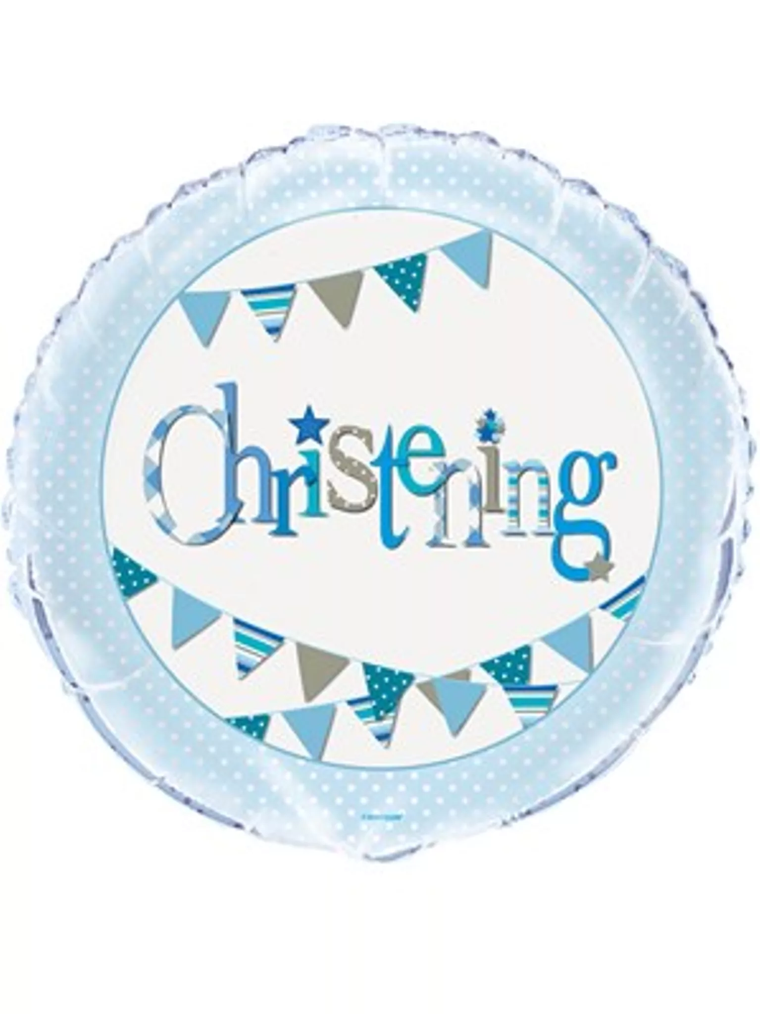 Unique Party Blue Christening Bunting 18" Foil Balloon