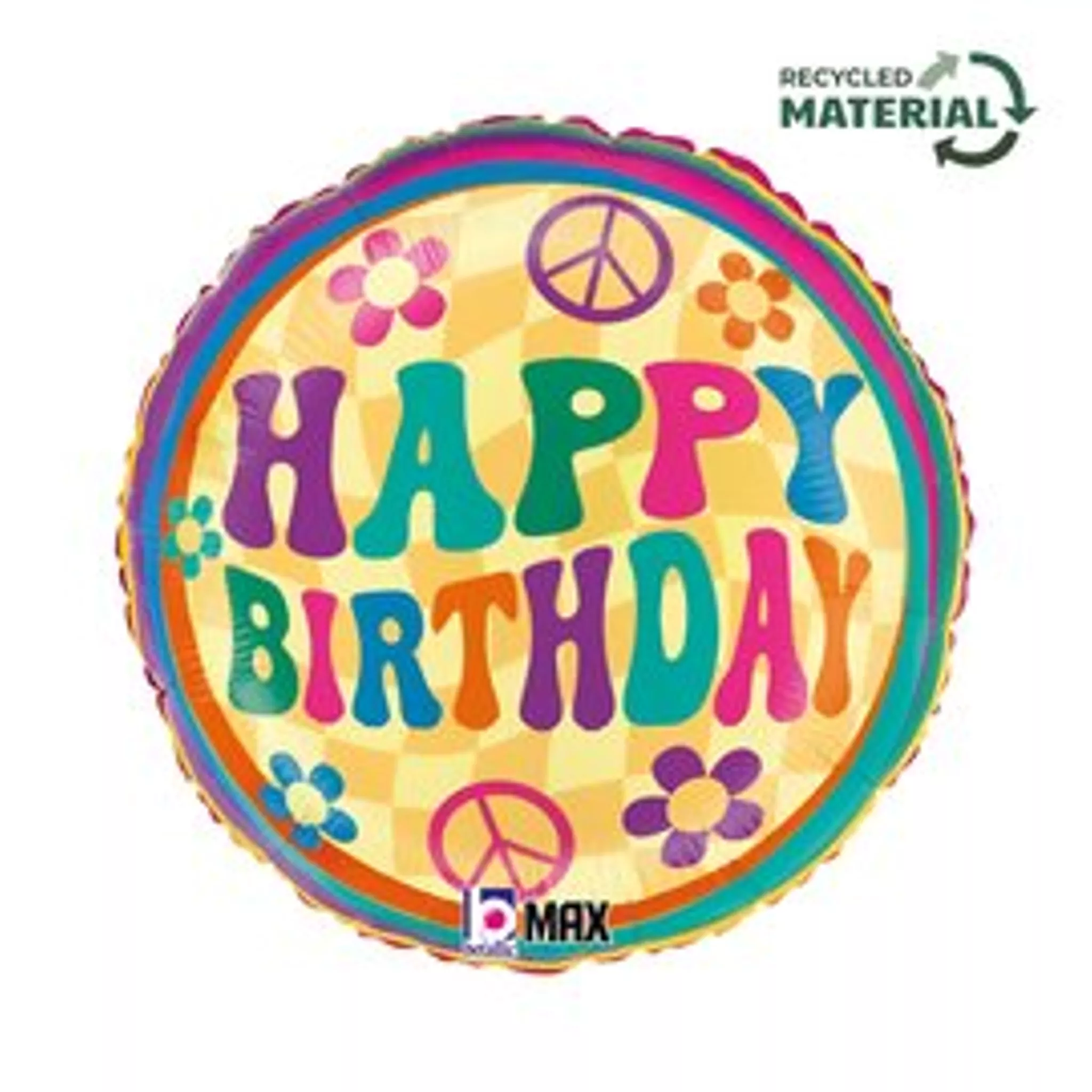 Grabo Foil Balloon Groovy Birthday Daisies 18"